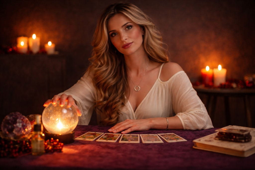 Consulta de tarot telefónico con Silvia, tarotista intuitiva con bola de cristal y lectura de cartas para descubrir la verdad